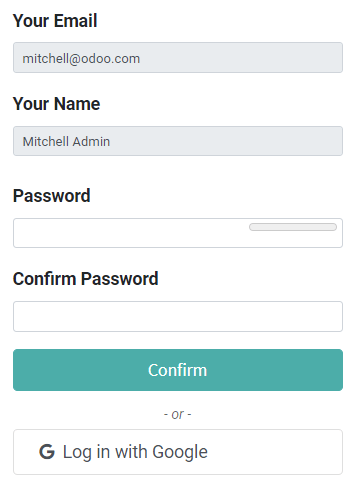 Đặt lại màn hình mật khẩu với nút "Đăng nhập bằng Google".